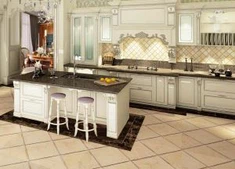Tủ bếp gỗ rắn cổ điển