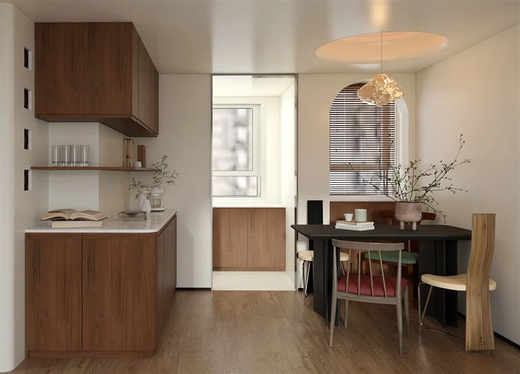 Brown Melamine Kitchen Cabinets factory